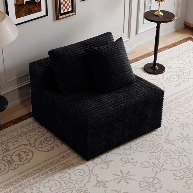 Très grand canapé-lit modulaire à assise profonde avec coussins décoratifs, aucun assemblage requis