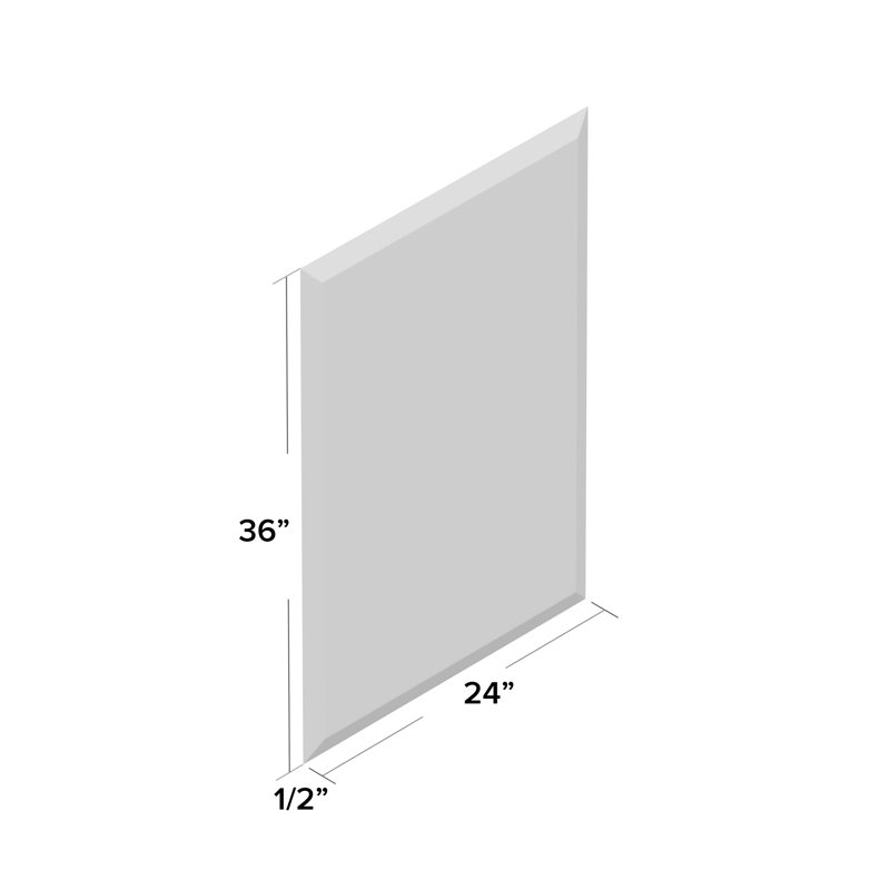 Wood Wall Mirror, 24" H x 36" W, Vertical