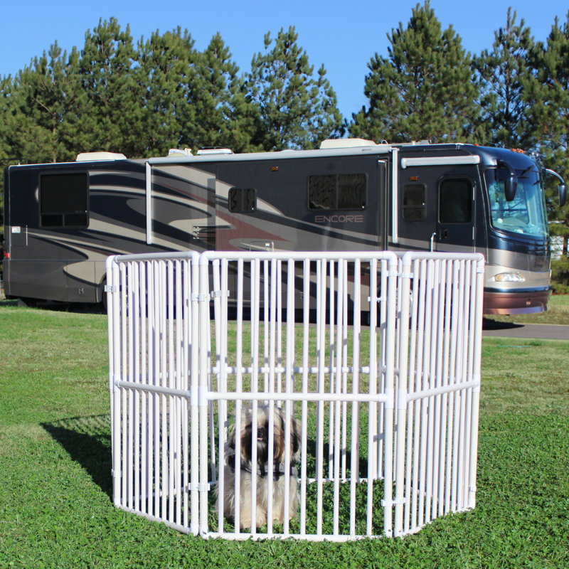 36'' White PVC Portable Pet Playpen with Door