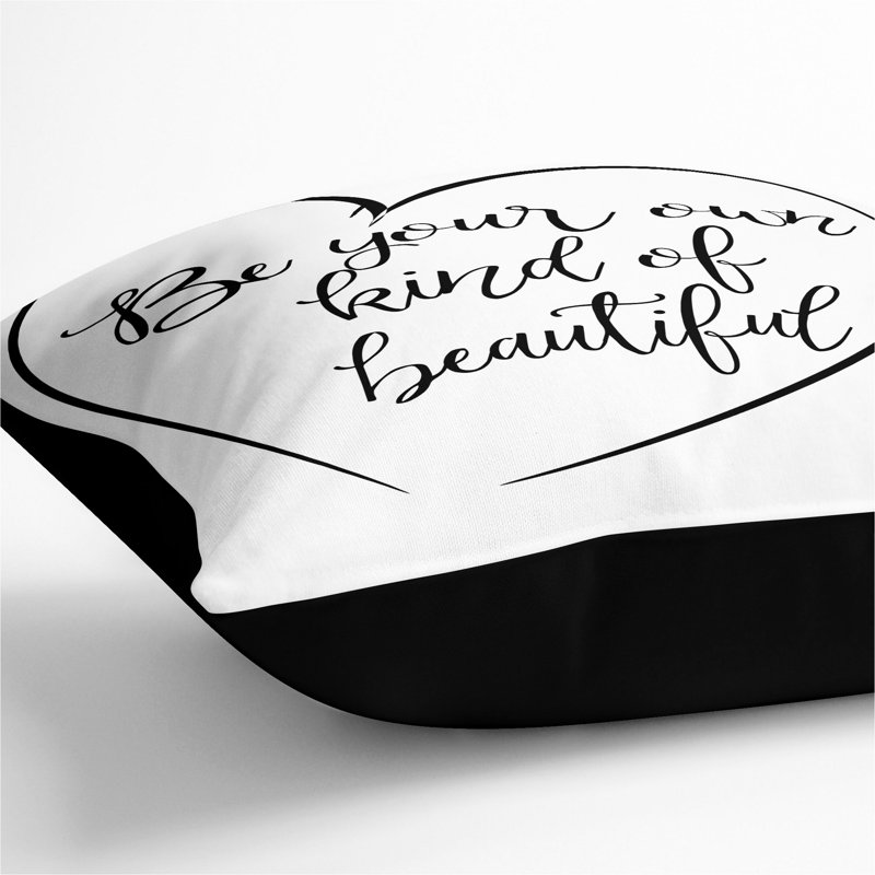 Own Kind of Beautiful Scatter Cushion with Filling, 55cm H x 55cm W x 20cm D, Black