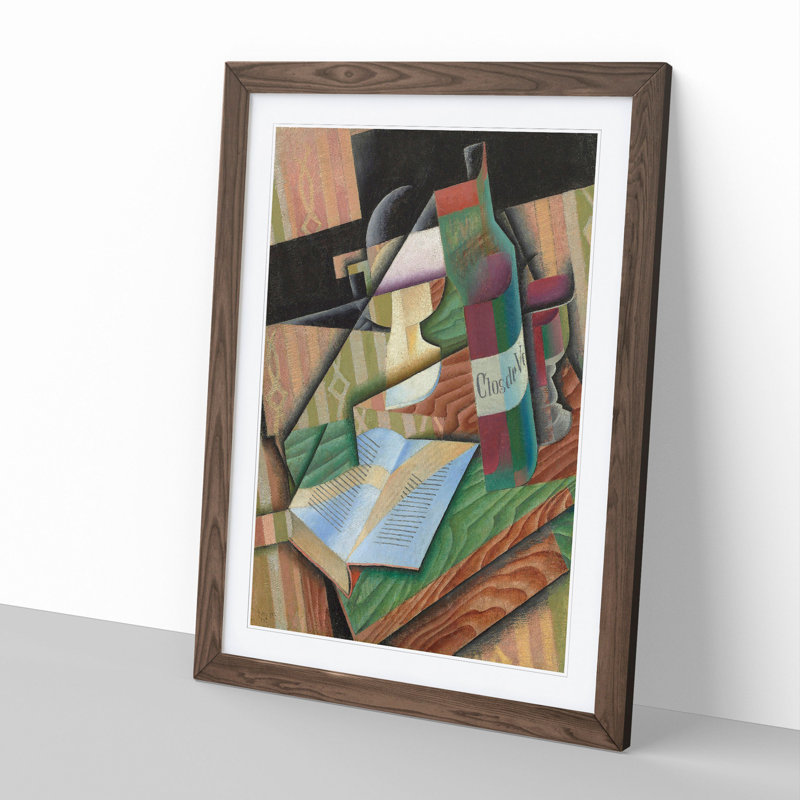 Le Livre by Juan Gris - Picture Frame Painting, 36cm H x 27cm W x 2cm D, Walnut Framed