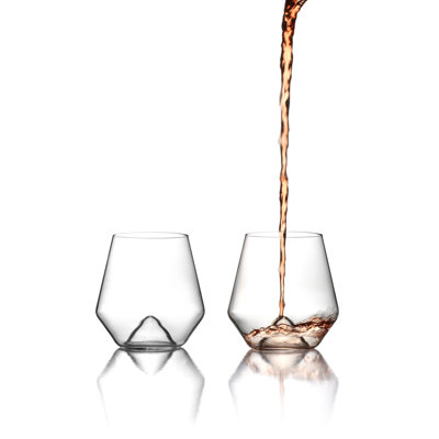 Monti 17oz. Crystal Stemless Wine Glass Set