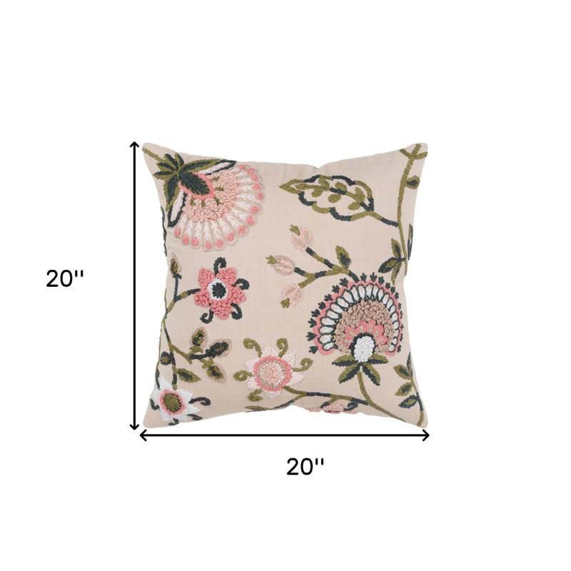  Housse de coussin carré en coton et insert