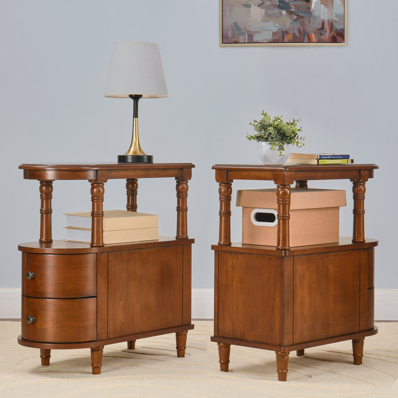 Ecequiel Side Table Set, Caramel Brown