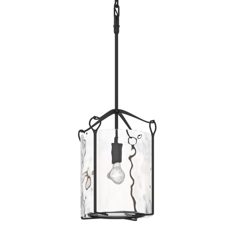 Luminaire suspendu cylindrique à 1 lumière Bow, Eau, Noir