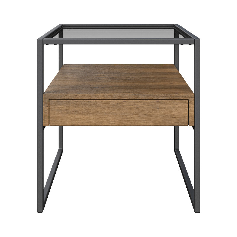 Glass Top Sled End Table