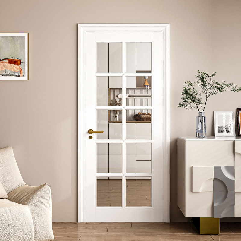 Porte intérieure en verre massif apprêté à 28 portes en verre clair 28 po x 80 po H 28 po x 80 po, 28 po x 80 po