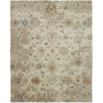 SAMPLE-Stillings Oriental Hand Knotted Wool Area Rug in Ivory