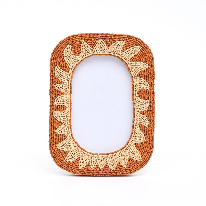 Beads Picture Frame, Brown/Beige