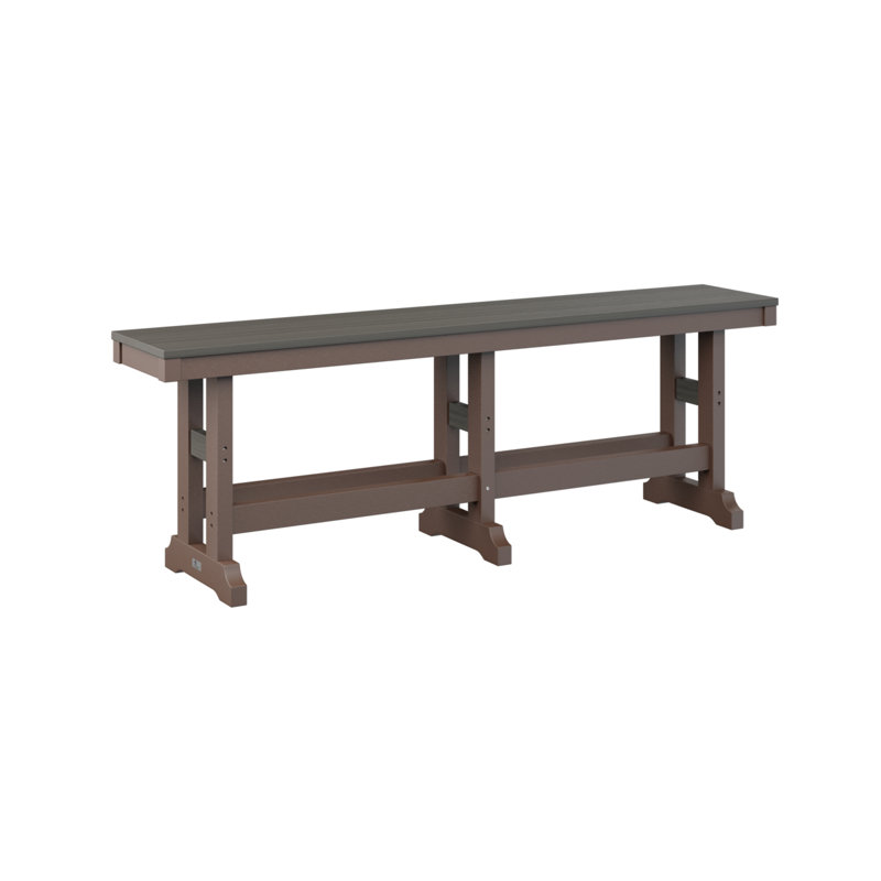 Garden Classic Patio Bench, 23" H x 12.5" W x 66" D, Coastal Gray/Chocolate Brown