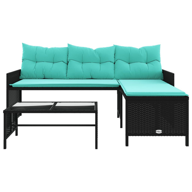 Vallecito Sofa Seating Group with Cushions, Black/Blue