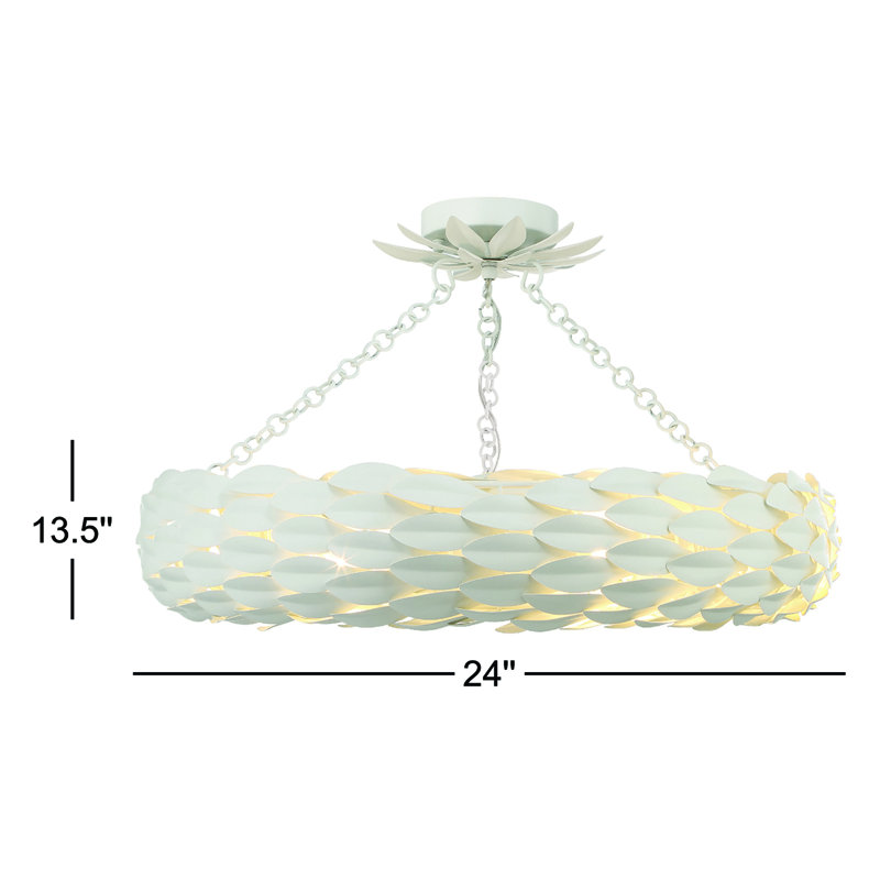 Plafonnier semi-encastré Adelynn, Blanc mat, H 13,5 po x l 24 po x P 24 po
