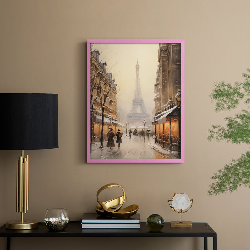 Christmas Holiday Art DLVIII Framed Print - Solid Wood, 11" H x 9" W, Pink