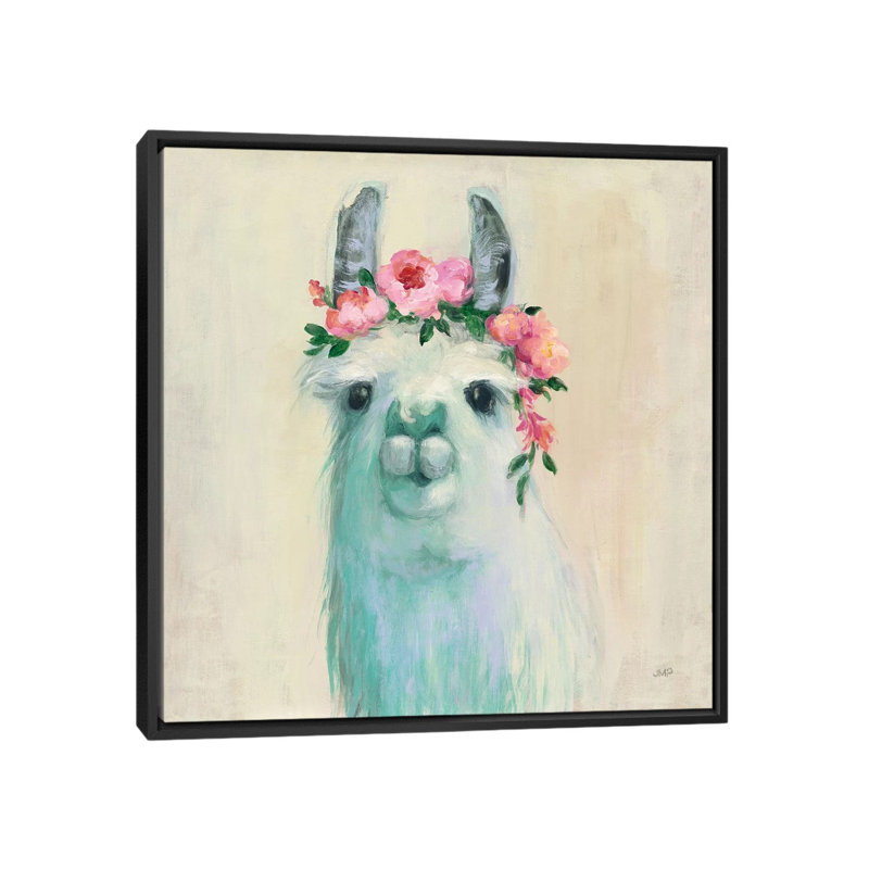" Festival Girl III " by Julia Purinton, 37" H x 37" W x 1.5" D, Black Framed Canvas, No Matte