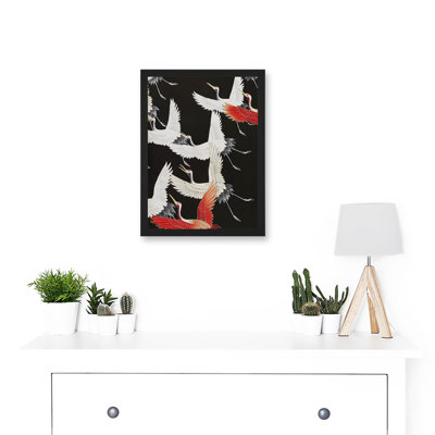 Japanese Crane Kimono Pattern - Single Picture Frame Print