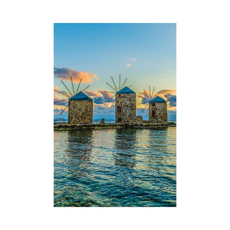 Windmills of Chios 1 Piece Wall Art on Canvas, 66.04cm H x 45.72cm W x 3.81cm D, Wrapped Canvas