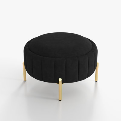 29" Wide Velvet Tufted Round Storage Multi-Functional Footstool by VANTEN