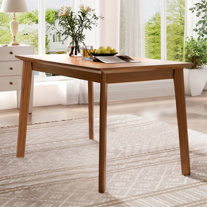 Table de salle à manger de style moderne Mid-Century de 47 pouces, coin-repas compact pour la maison, la cuisine, l’appartement, les pieds en bois d’hévéa