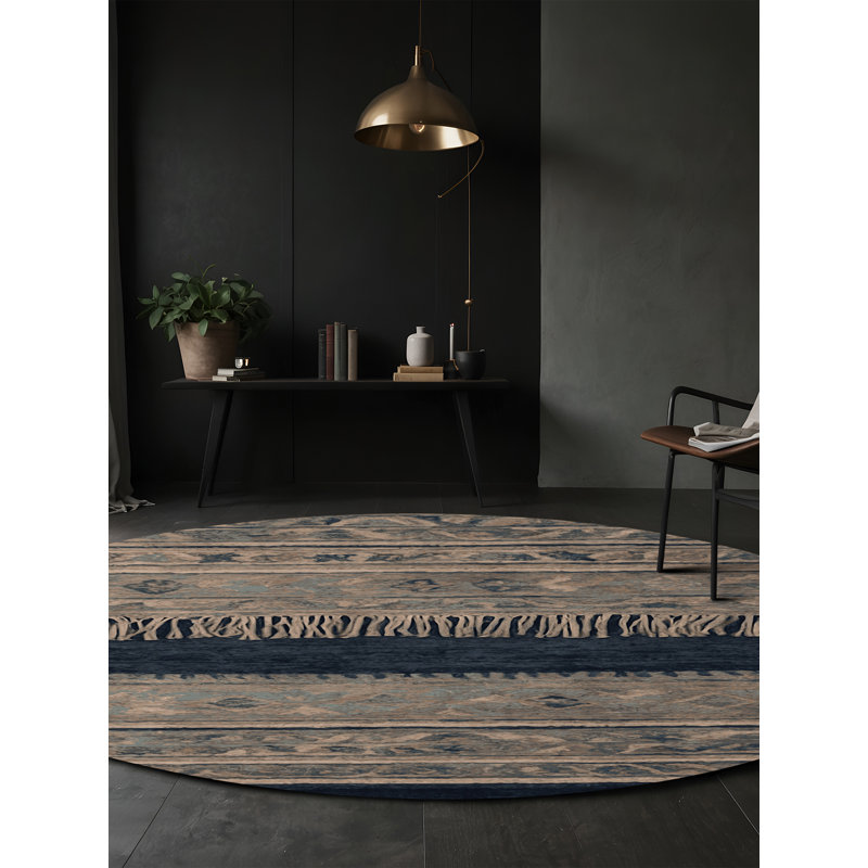 Tapis gris lavable à la machine GSIX03566, Rond 6 pi