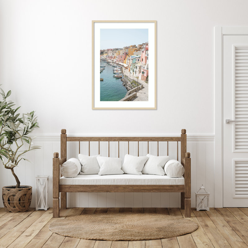 «Procida Island» par Henrike Schenk, reproduction d'art encadrée sur bois, H 41 po x l 30 po
