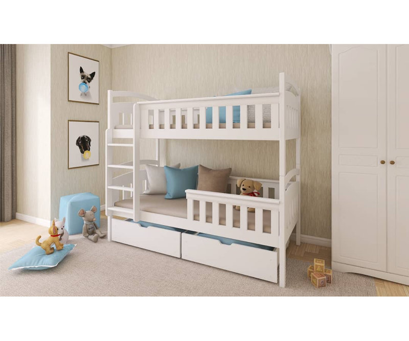 Bunk Bed with Storage Included, White