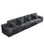 Canapé modulaire en velours côtelé de 135 po de largeur avec siège moelleux en mousse Lazar, capacité de 4 personnes-129588847
