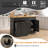 55.1" Kitchen Island with Power Outlet & Drop Leaf, Rolling Kitchen Carts with Trash Storage Cabinet,Black-2066428259