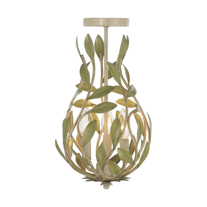 Plafonnier semi-encastré 9 po Nerine, Vert