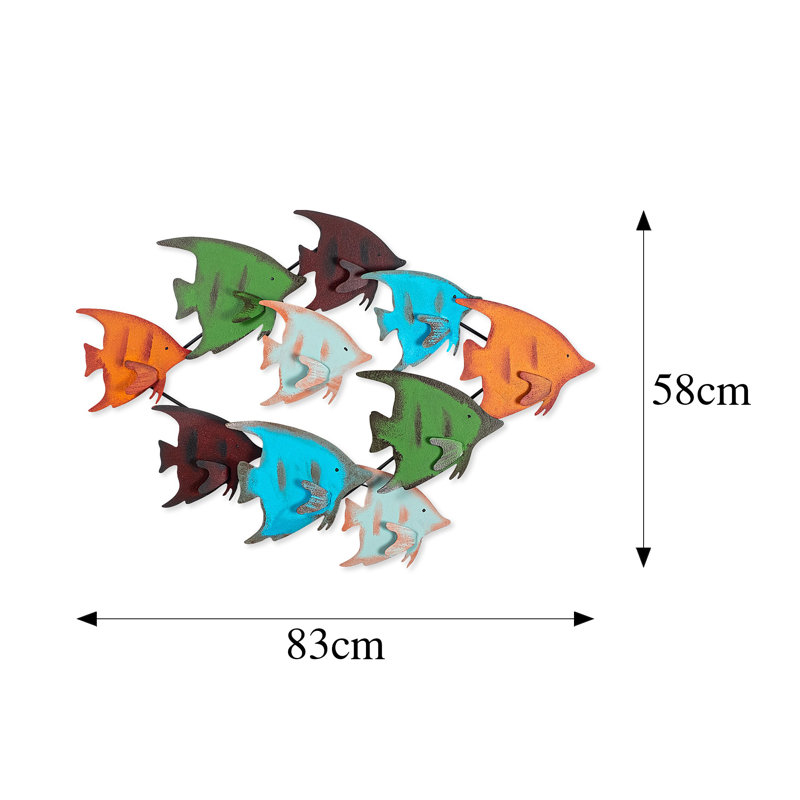 Hand-Painted Decorative Metal Wall Accessory, 32.7 x 22.8 x 3.1 inches | 100% Metal, Weighs 3.6 lbs | Unique Color Variations, Perfect for Home Decor & Art Enthusiasts, Durable and Eye-Catching Design