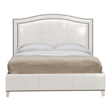Caroline/Casey Leather Solid Wood Bed
