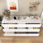 Commode 9 tiroirs moderne en bois blanc mat moderne sans poignée