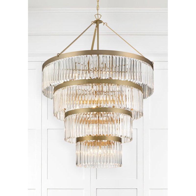 Kunz 22 - Light Dimmable Tiered Chandelier, Gold
