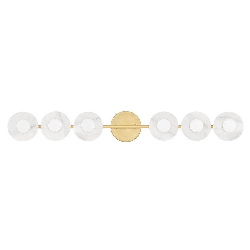 Elmont 6 - Light Dimmable Vanity Light, Aged Brass