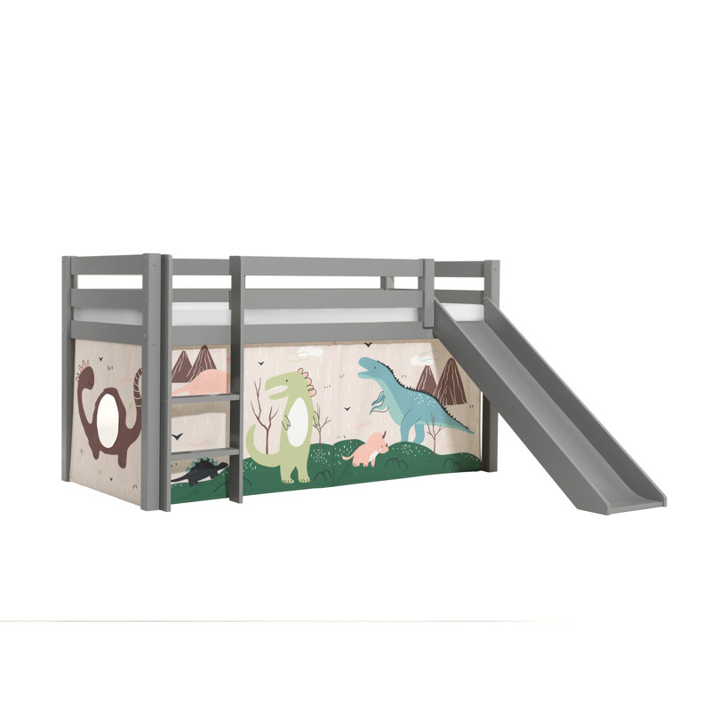 Pino European Single (90 x 200cm) Mid Sleeper Loft Bed, Grey
