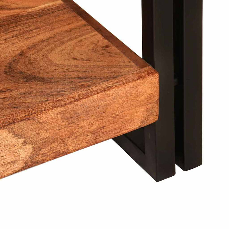 Solid Wood Console Table, 75cm H x 90cm W x 33cm D, Brown