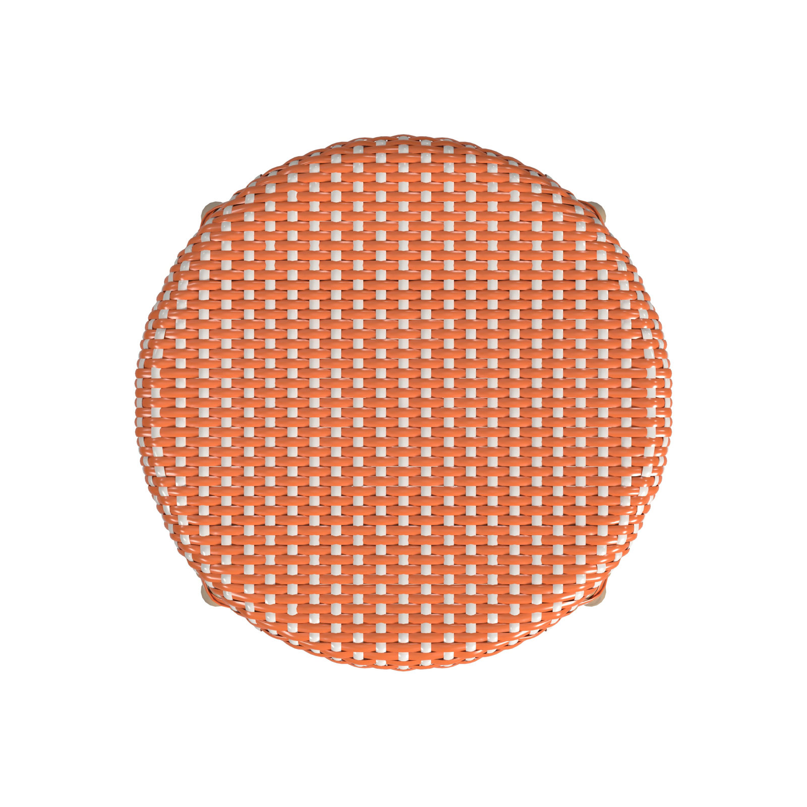 Alastair Bar & Counter Stool, Counter Stool (24" Seat Height), Orange/White Dot/Natural Rattan Frame