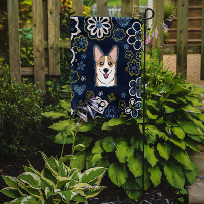 Terrier en fleurs à 2 côtés en polyester 15 x 11,5 po drapeau de jardin