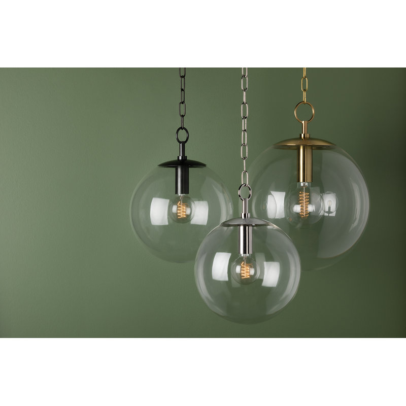 Juliana 1 Light Pendant, Aged Brass, 20.25" H x 15.75" W x 15.75" D, G40