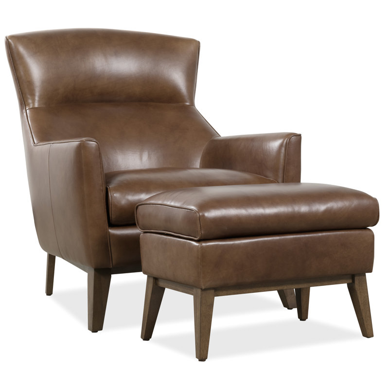 CC Leather Ottoman, Brown