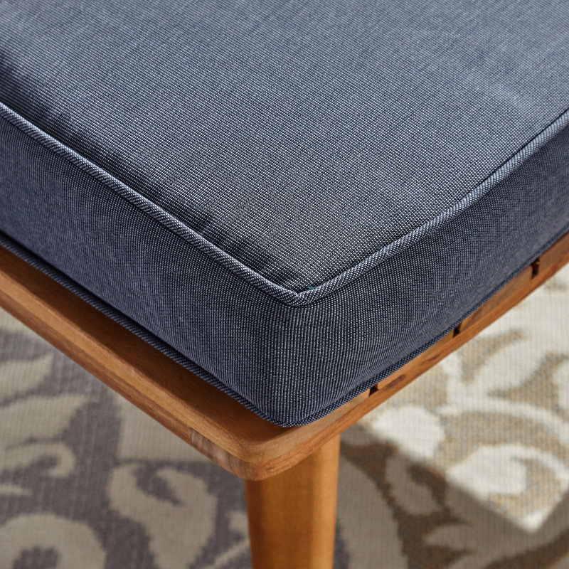 Coussin Mid-Century moderne gris avec base en bois et lattes