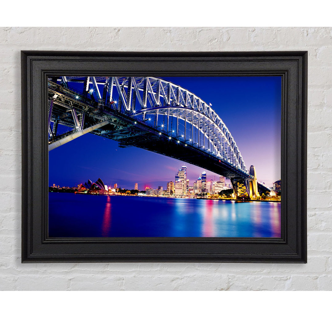 Leinwandbild Sydney Harbour Bridge Blue Night