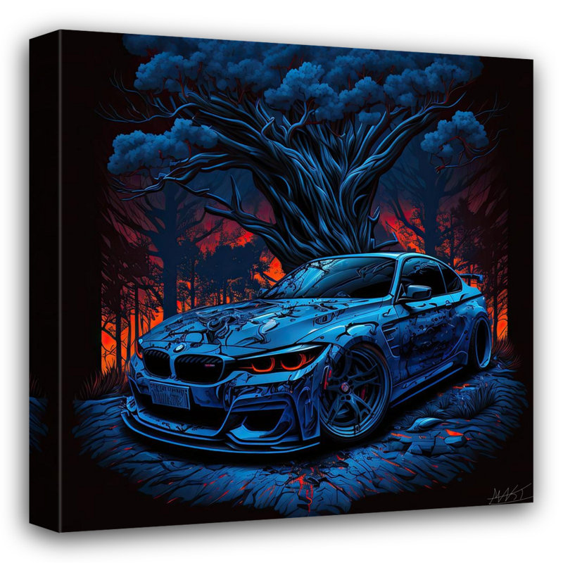 Reproduction sur toile tendue surréelle de la série 3 AMG II par Maki, H 36 po x l 36 po x P 1,5 po