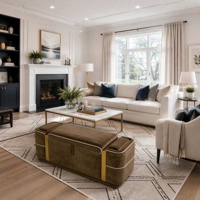 Banc de rangement moderne avec revêtement en velours et compartiment caché, idéal pour le salon, la chambre à coucher et le vestibule