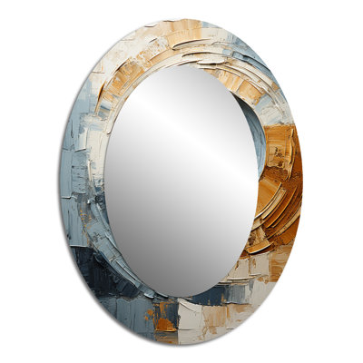 Blue Gold Timeless Turn Vortex - Modern Oval Wall Mirror