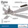 52" Dyno 5 - Blade Standard Ceiling Fan with Remote Control and Light Kit Included
