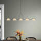 River 5 Light Glass Steel Dimmable Pendant