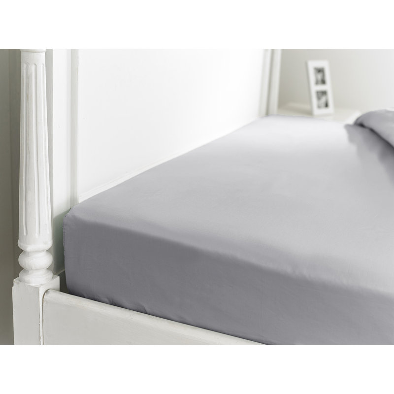 Sateen Fitted Sheet, Single (3'), Platinum