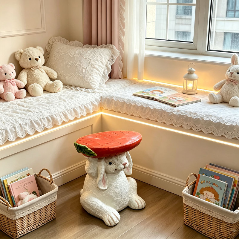 Resin Bunny Side Table