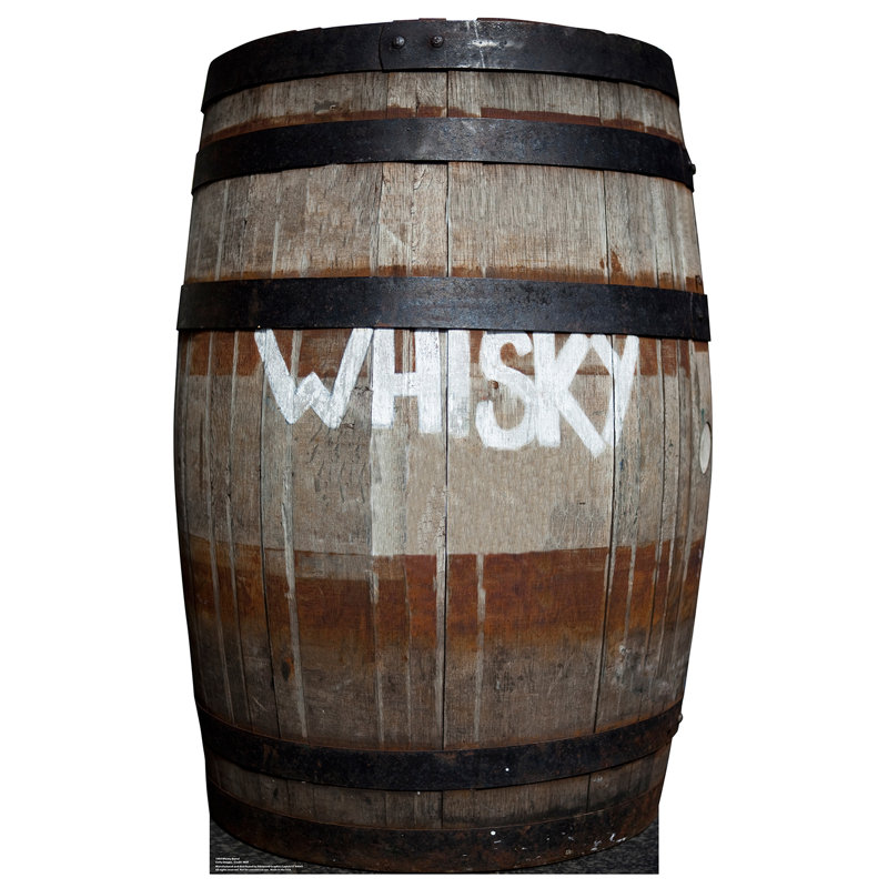 51'' Rustic Whiskey Barrel Cardboard Standup Decor