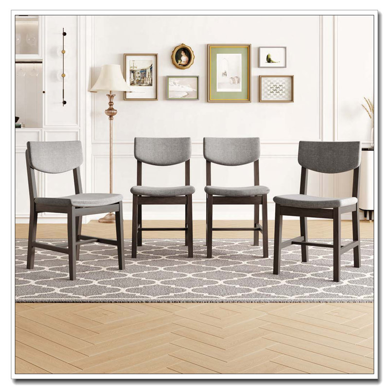 Chaise de salle à manger rustique 4 pièces 4 pièces, Espresso